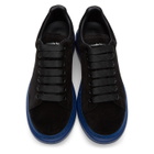 Alexander McQueen SSENSE Exclusive Black and Blue Suede Oversized Sneakers