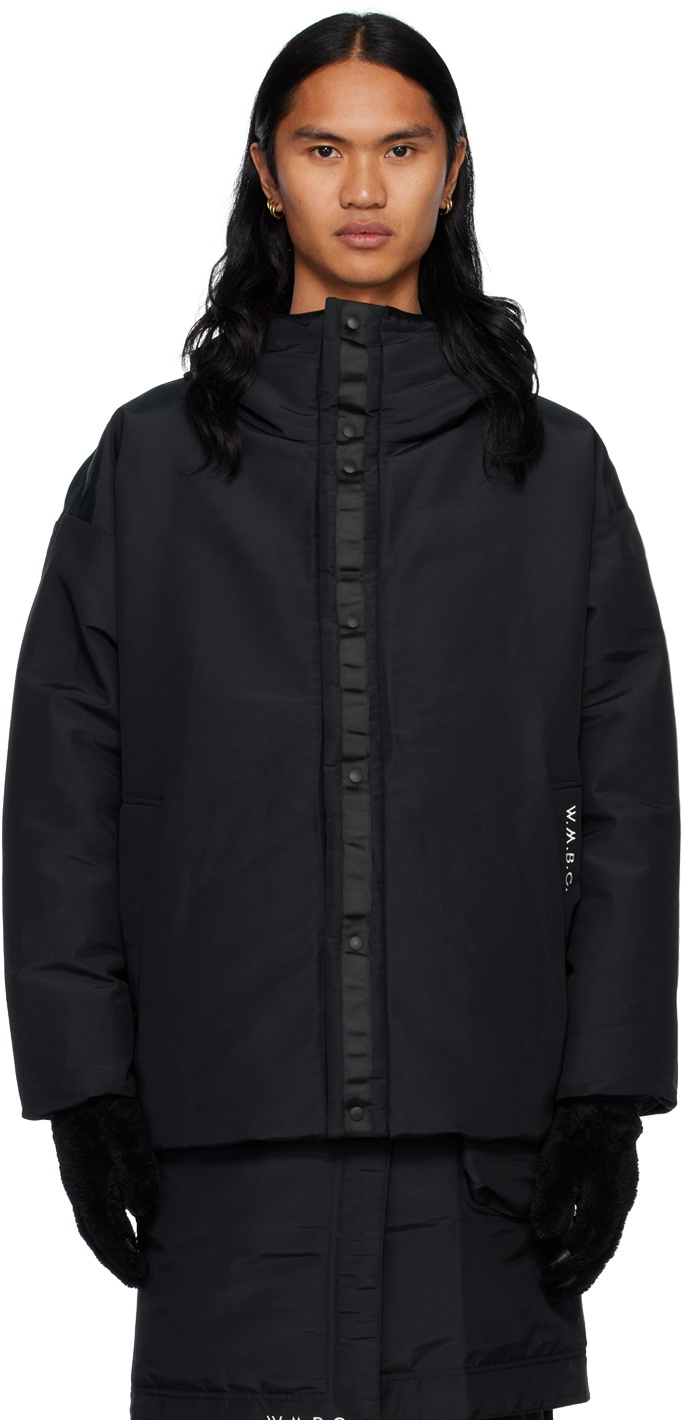 White Mountaineering hooded zipped jacket - Black