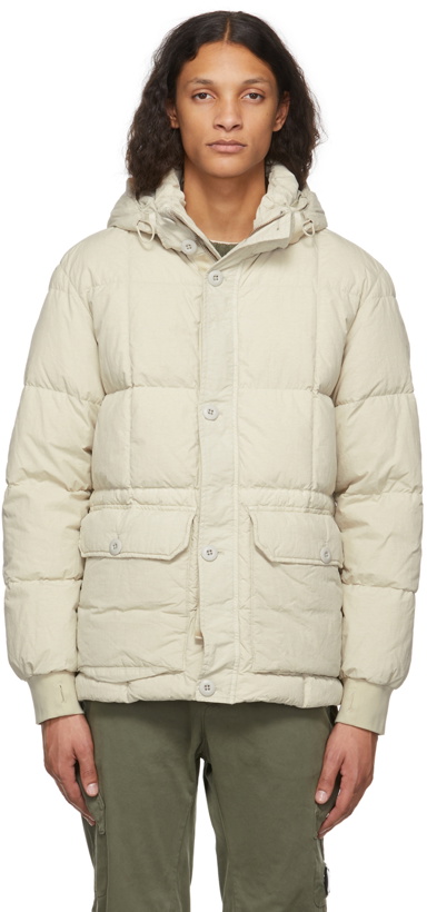 Photo: C.P. Company Off-White Down Flatt Goggle Jacket