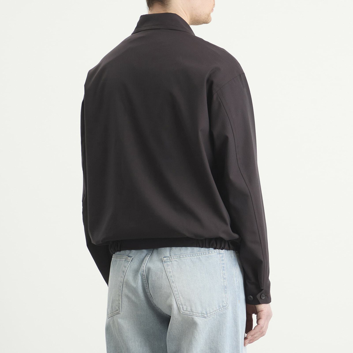 Kaptain Sunshine Men's Wool Poplin Zip Blouson in Espresso