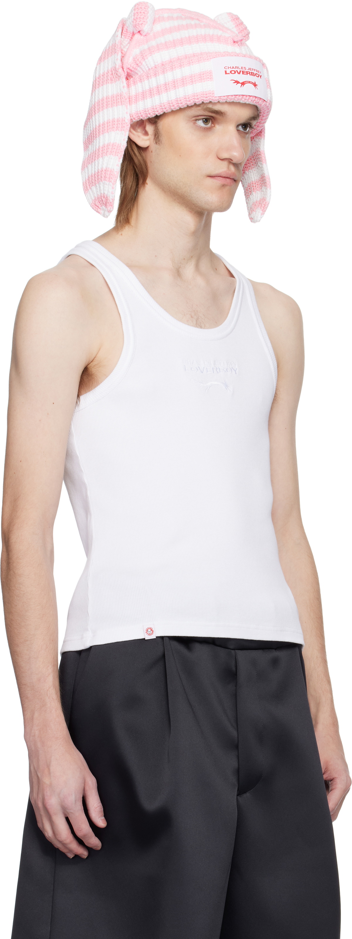 Charles Jeffrey LOVERBOY White Logo Tank Top