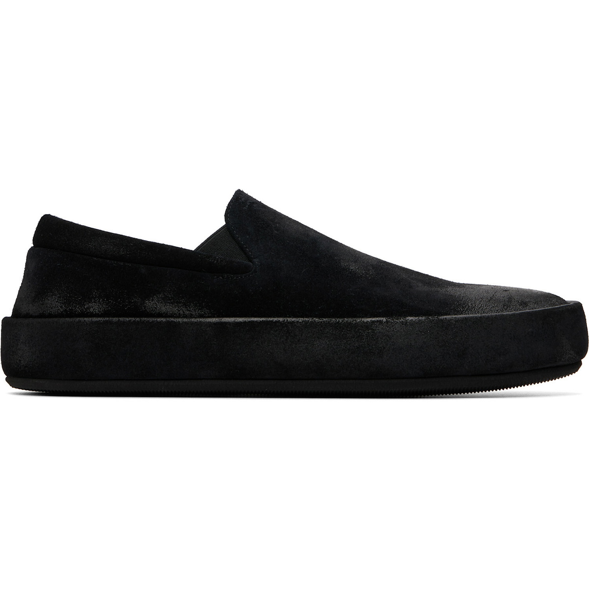 Marsèll Black Cassapelle Leather Slip On Sneakers