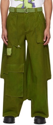 YAKU Green 7-Pocket Cargo Pants