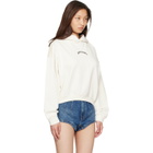 Palm Angels Off-White Curved Logo Loose Crop Hoodie