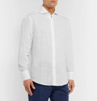 Brunello Cucinelli - Slim-Fit Cutaway-Collar Linen Shirt - White