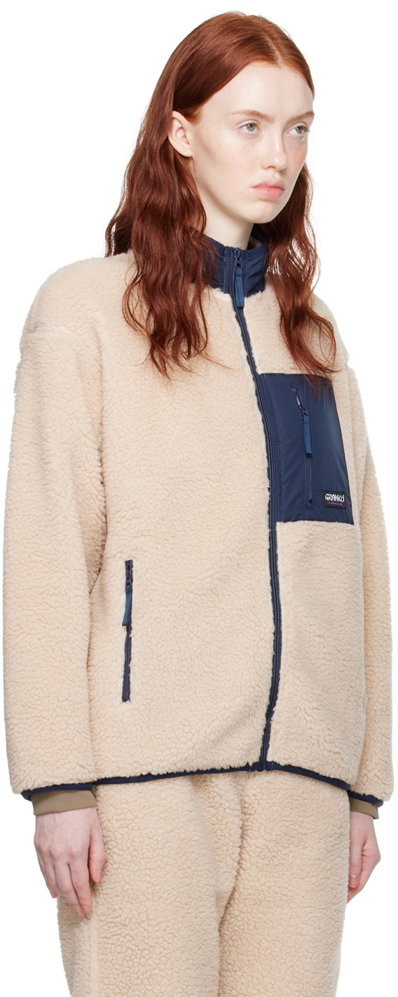 Gramicci Beige Zip Sherpa Jacket