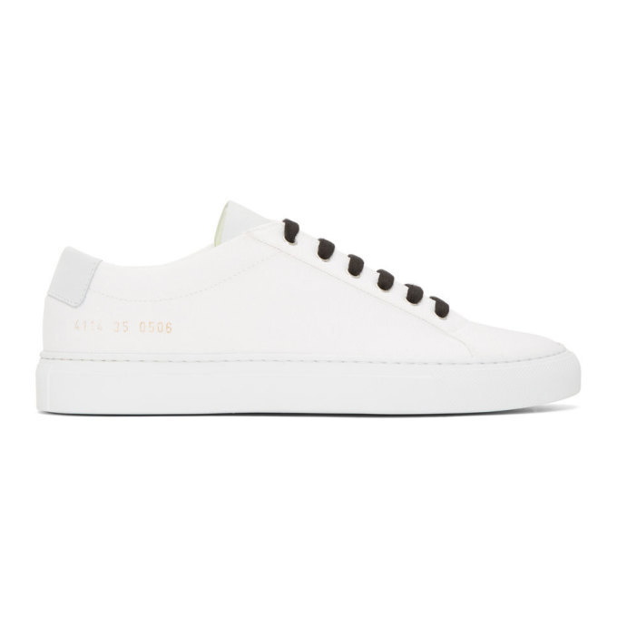 Photo: Woman by Common Projects White Canvas Achilles Low Sneakers