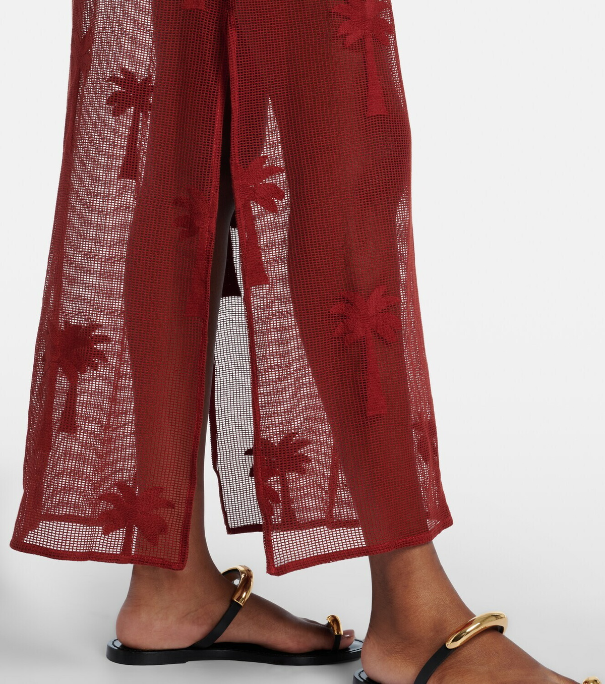 Johanna Ortiz Embroidered cotton mesh kaftan