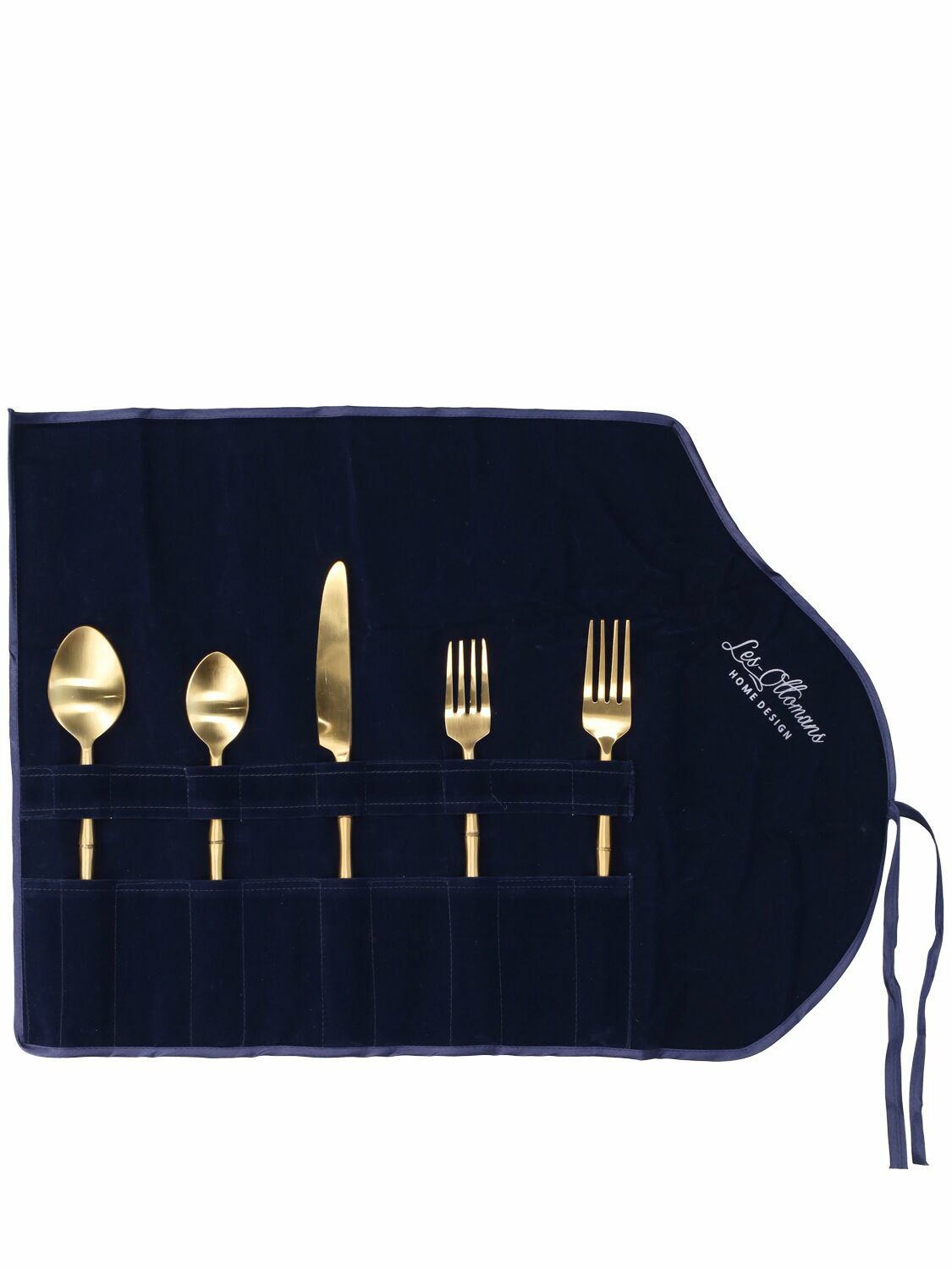 LES OTTOMANS Gold Bamboo Cutlery Set