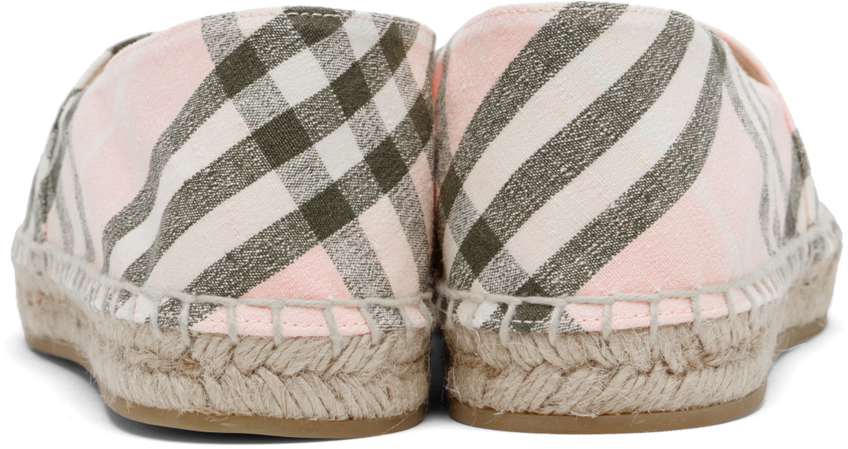 Burberry Pink & Khaki Check Mews Espadrilles​