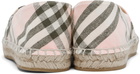 Burberry Pink & Khaki Check Mews Espadrilles​