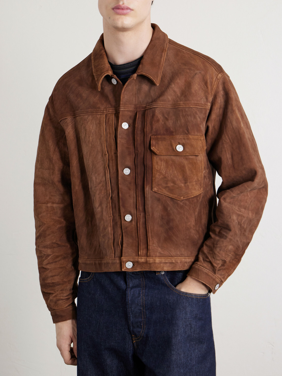 Visvim - 102X Cropped Leather Jacket - Brown Visvim