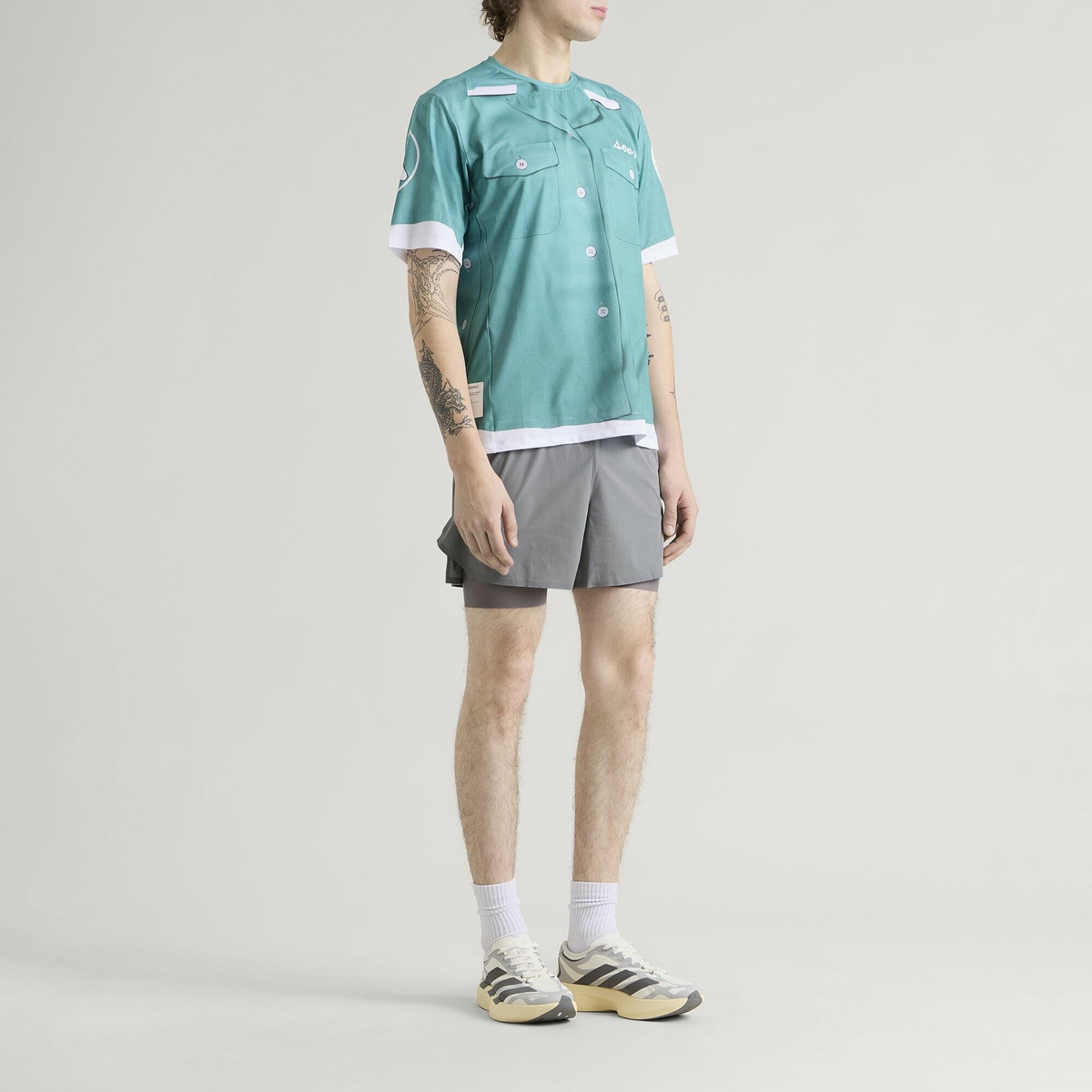 SOAR Men's Dual Run Shorts in Silver Grey