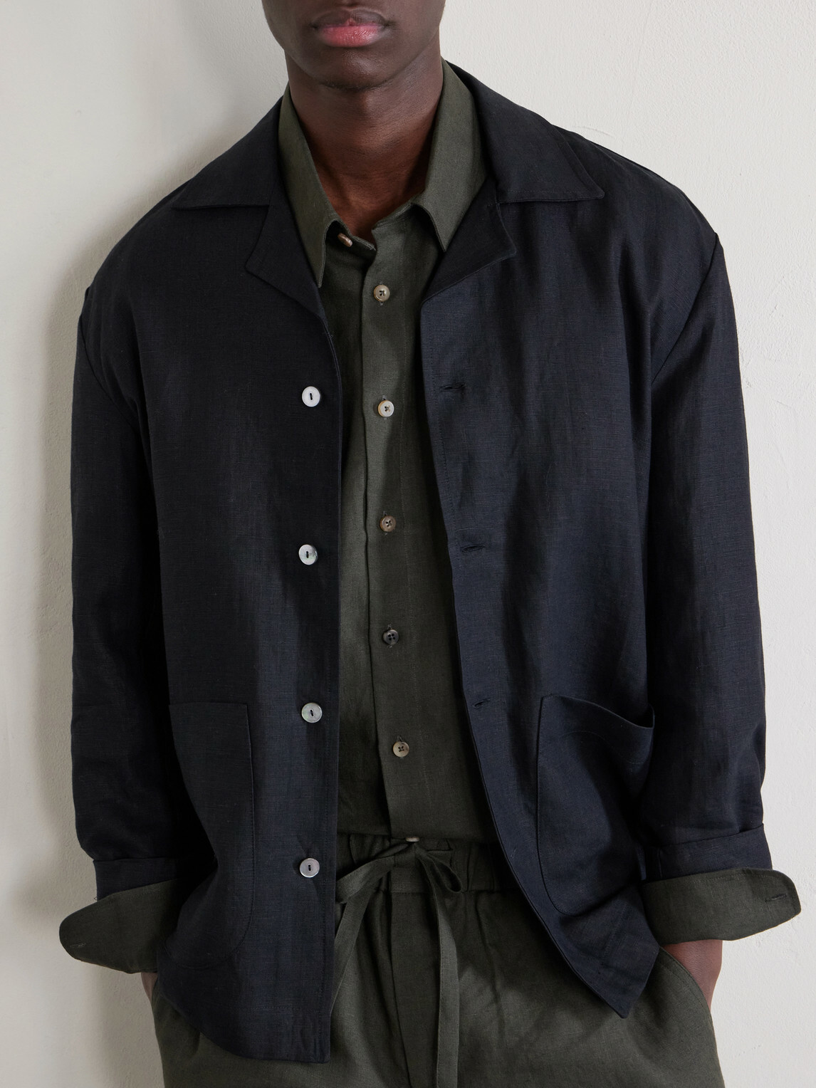 De Bonne Facture - Linen Overshirt - Green