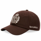 Sporty & Rich Women's NY Crest Wool Hat in Chocolate Cream 