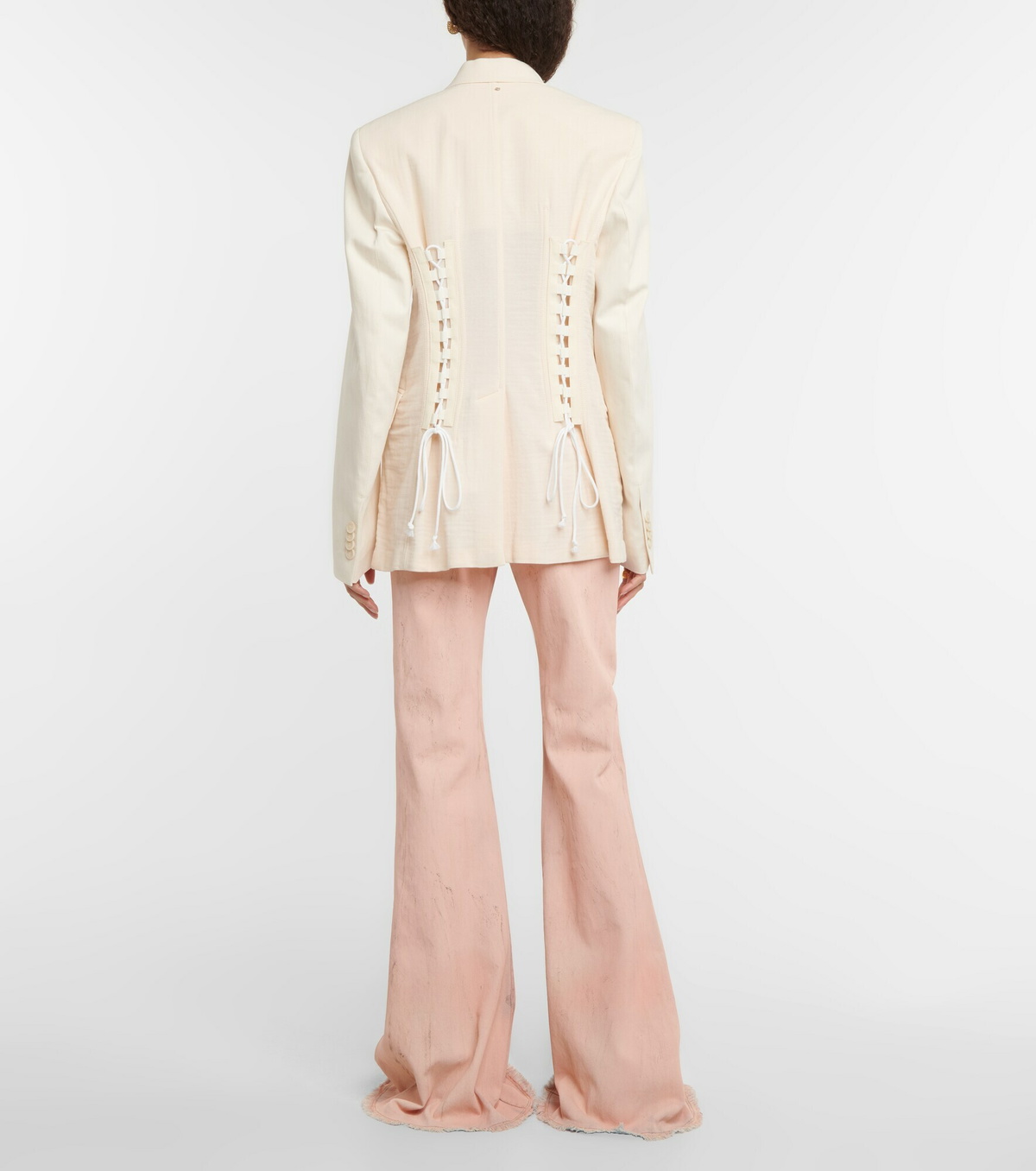 【関税&送料込】Sportmax White Silk Acacia1234 Blazer Sportmax Silk Single-breasted Jacket In White | ModeSens