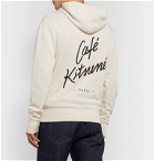 Café Kitsuné - Logo-Print Loopback Cotton-Jersey Hoodie - Neutrals