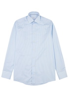 Eton Striped Cotton Shirt Blue And White