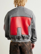 RRR123 - Love Stuff Paint-Splattered Printed Cotton-Jersey Sweatshirt - Gray