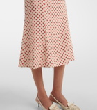 Prada Scarf-detail polka-dot silk midi dress