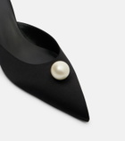Magda Butrym Faux pearl satin mules
