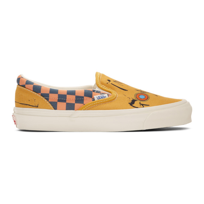 Photo: Vans Yellow Ralph Steadman Edition Gonzovation OG Classic Slip-On Sneakers