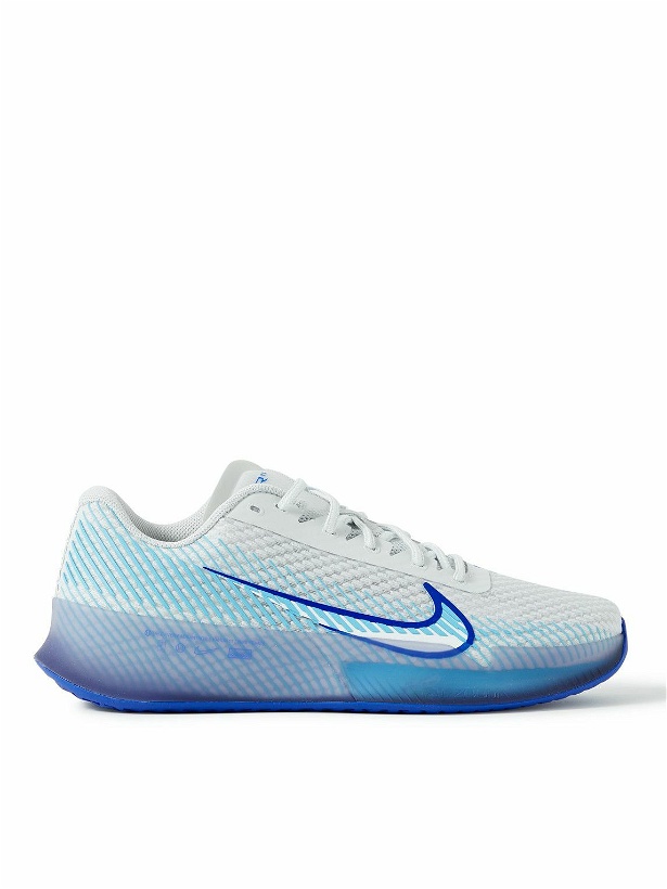 Photo: Nike Tennis - Air Zoom Vapor 11 Rubber-Trimmed Mesh Tennis Sneakers - Blue