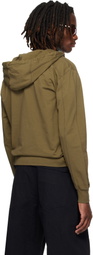 C.P. Company Khaki Light Fleece Zip Lens Hoodie