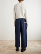 Cherry Los Angeles - Parachute Wide-Leg Herringbone Cotton Trousers - Blue
