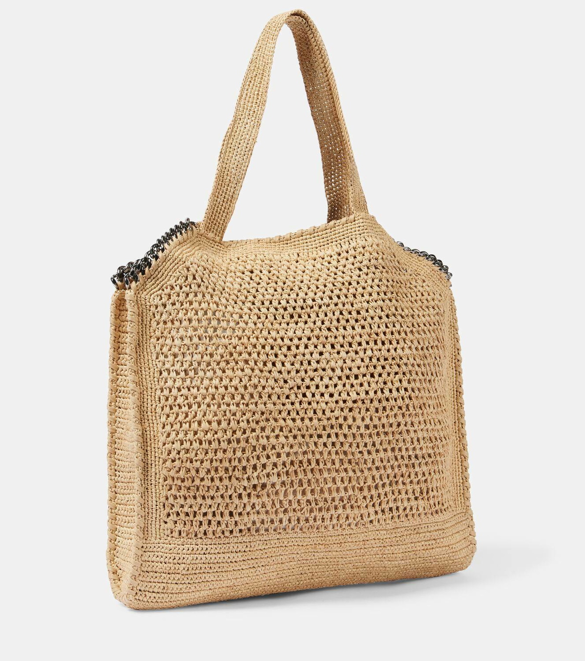 Stella McCartney Falabella Small crochet raffia shoulder bag