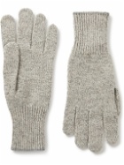 Brunello Cucinelli - Contrast-Tipped Cashmere Gloves - Gray