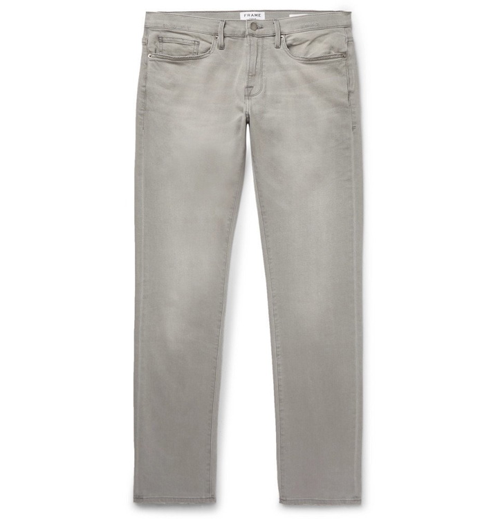 Photo: FRAME - L'Homme Slim-Fit Stretch-Denim Jeans - Gray