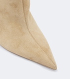 Paris Texas Lidia shearling-trimmed suede ankle boots