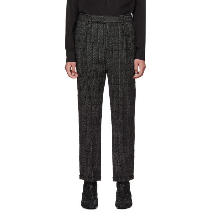 Photo: Saint Laurent Black and Grey Tweed Trousers