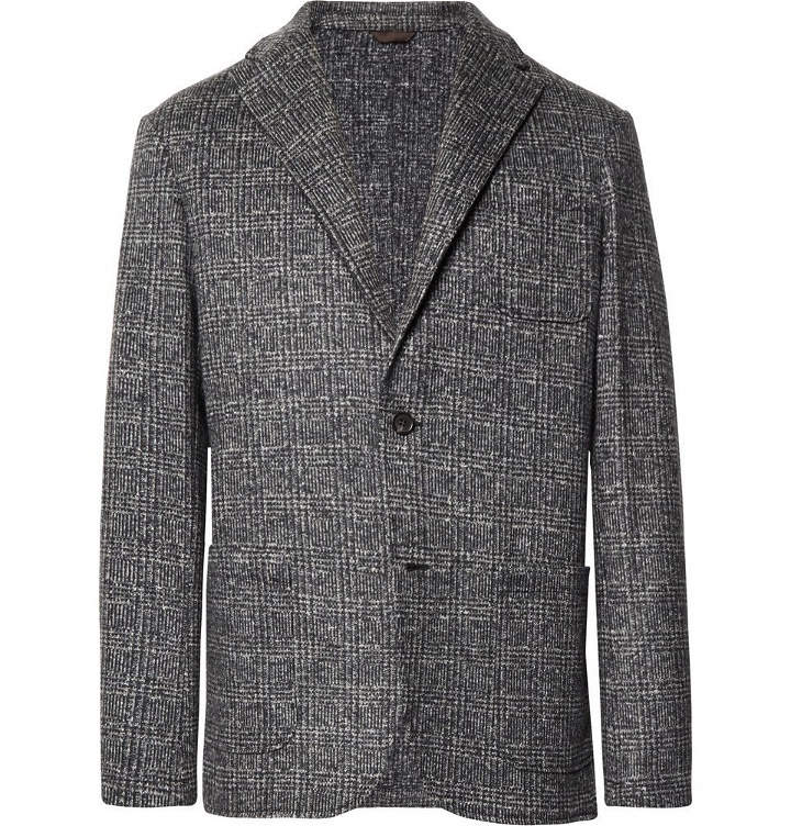 Photo: Altea - Grey Unstructured Prince of Wales Checked Woven Blazer - Men - Gray
