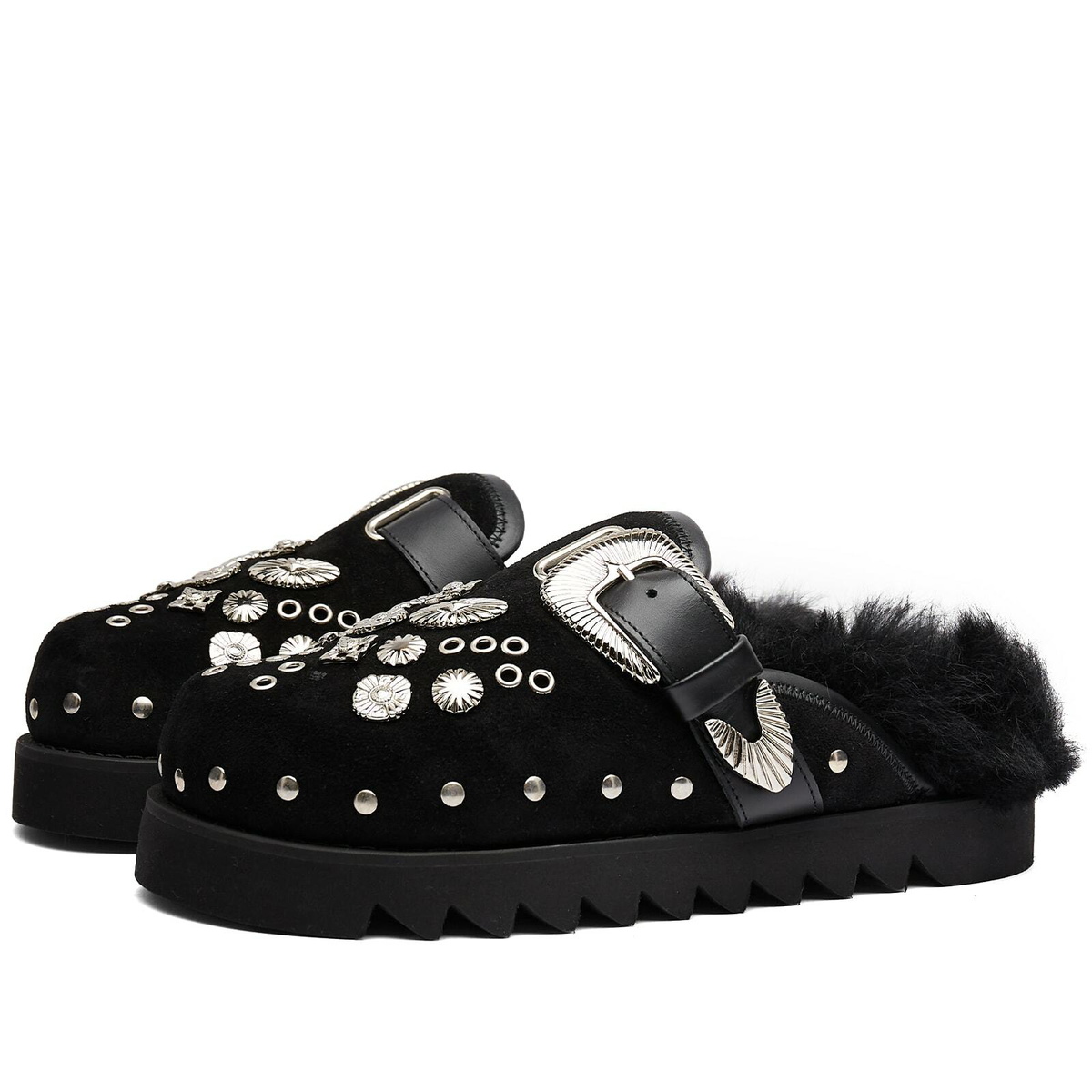 Toga Pulla Women's Faux Fur Mule in Black Toga Pulla