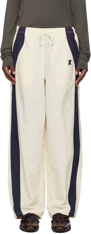 Photo: OPEN YY Beige & Navy YY Color Block Lounge Pants