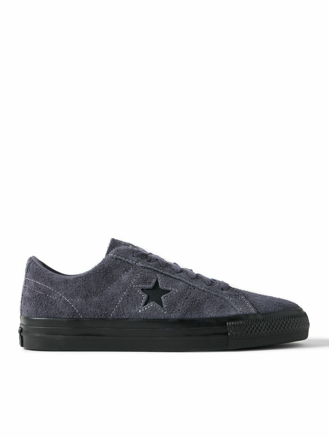 Converse - One Star Pro Leather-Trimmed Suede Sneakers - Blue Converse