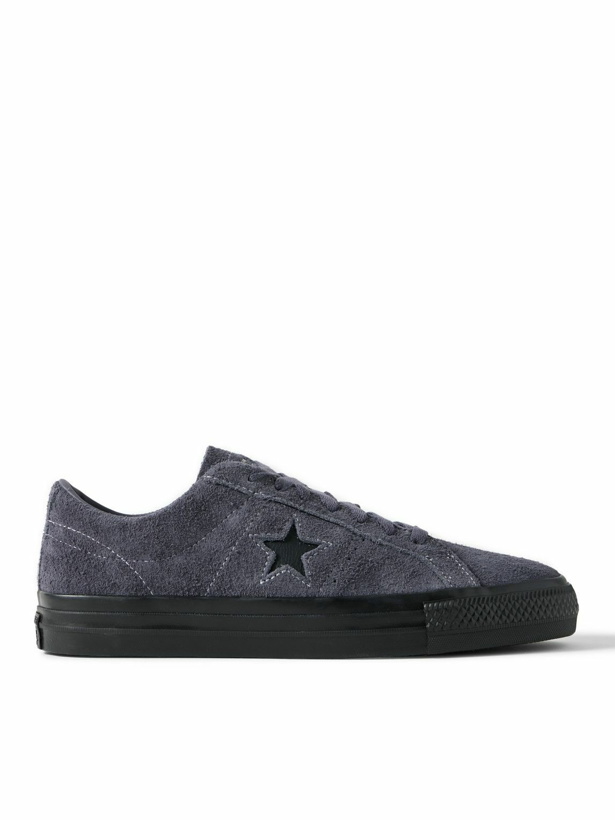 Photo: Converse - One Star Pro Leather-Trimmed Suede Sneakers - Blue