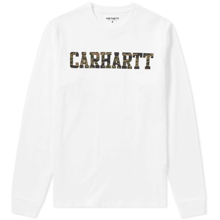 Photo: Carhartt Long Sleeve College Tee White