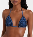 Zimmermann Aster embroidered denim bikini