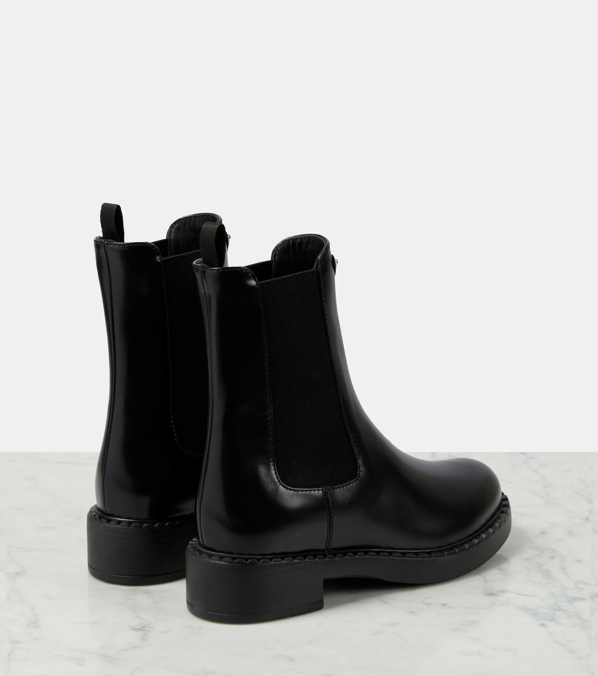 Prada Logo leather ankle boots