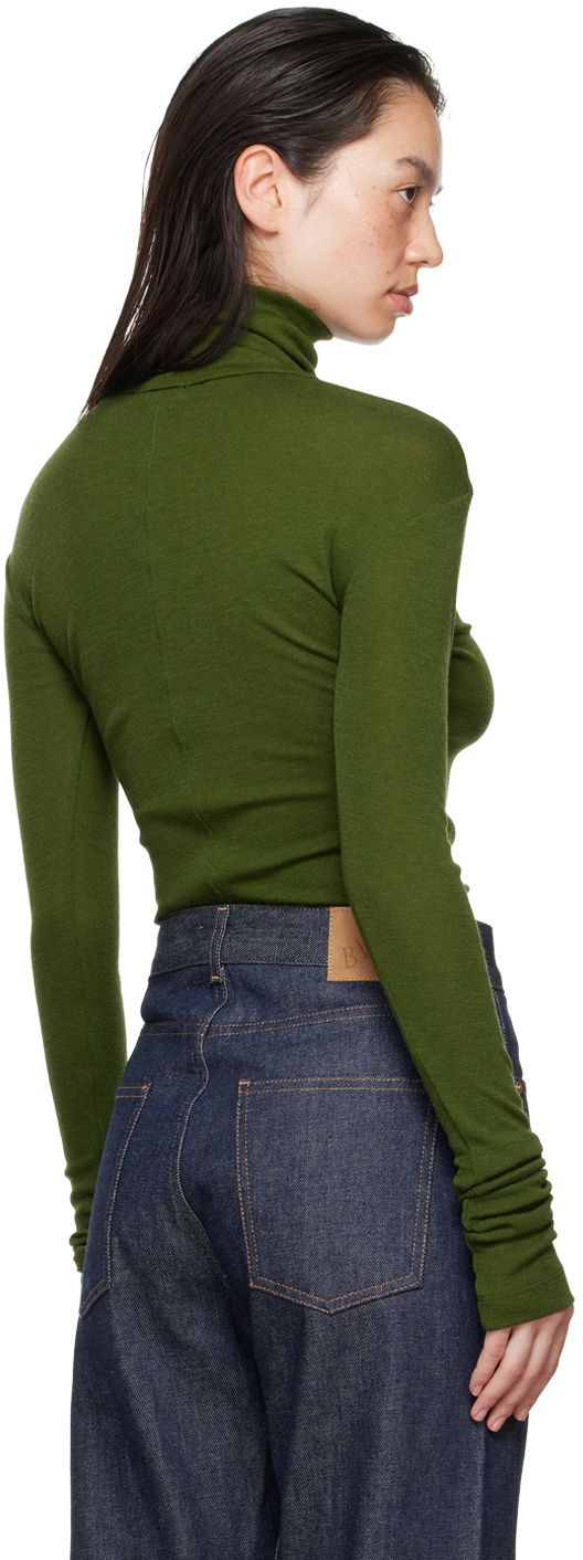 BITE Green Fine Wool Zip Sweater