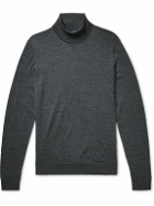 Dunhill - Logo-Embroidered Wool Rollneck Sweater - Gray