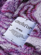 MCQ - Grow Up Logo-Appliquéd Fleece-Jacquard Gilet - Purple