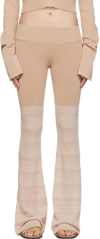 Photo: determ; Beige Polyester Lounge Pants