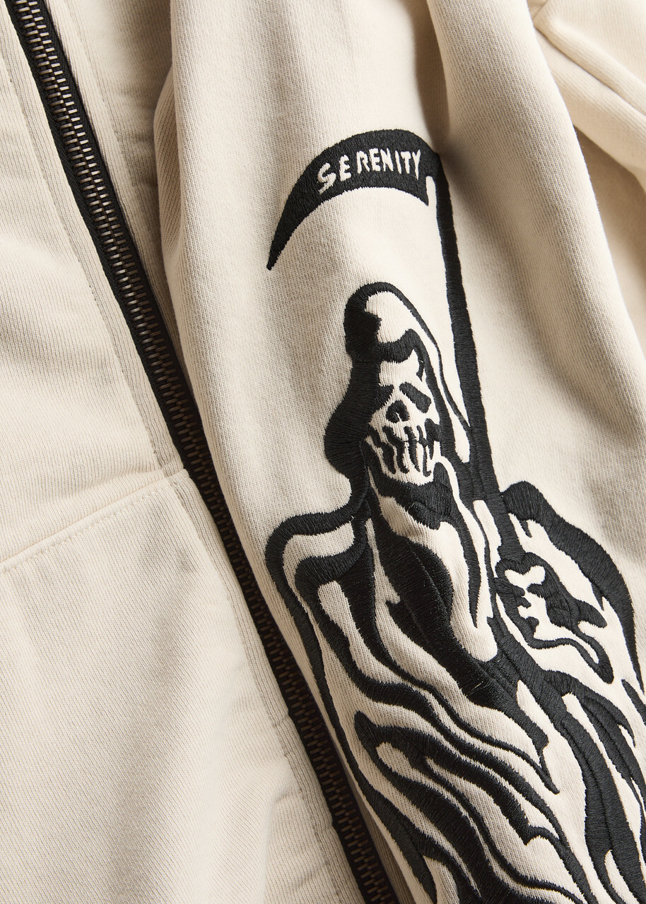 Warren Lotas Serenity Reaper Hooded Cotton Sweatshirt Natural