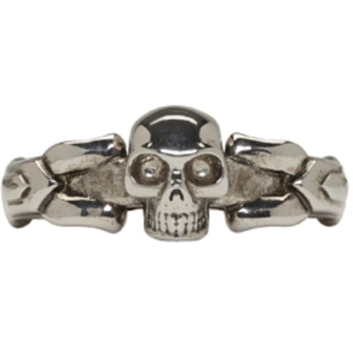 Photo: Alexander McQueen Silver Textured Skull Ring 