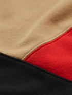 SAINT LAURENT - Colour-Block Stretch-Cotton Jersey Sweatshirt - Brown