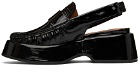 GANNI Black Retro Slingback Platform Loafers